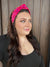 Brianna Cannon Hot Pink Headband with Heart Crystals