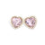 Brianna Cannon Light Pink Crystal & Pearl Heart Studs