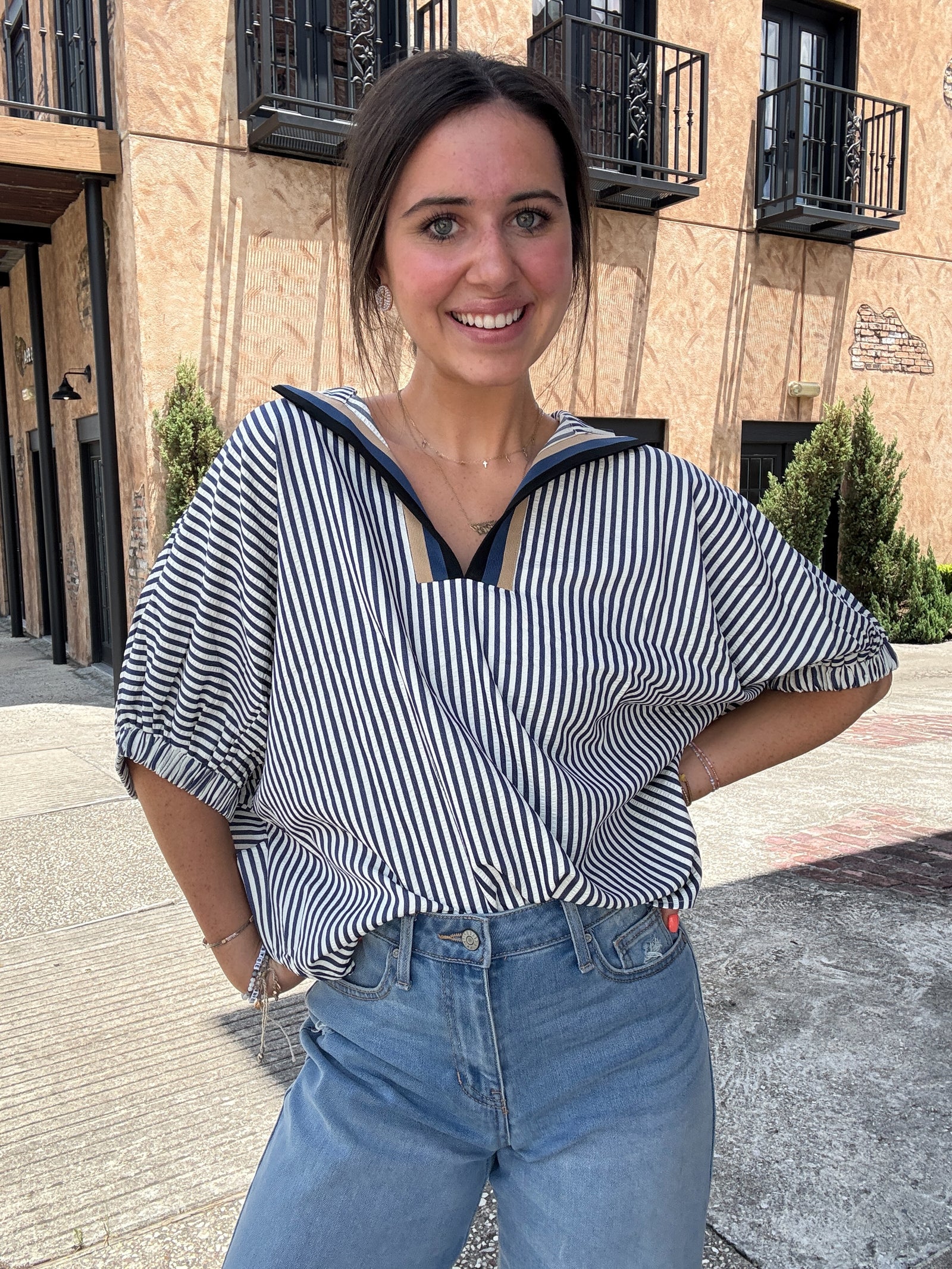 The Midnight Stripe Blouse
