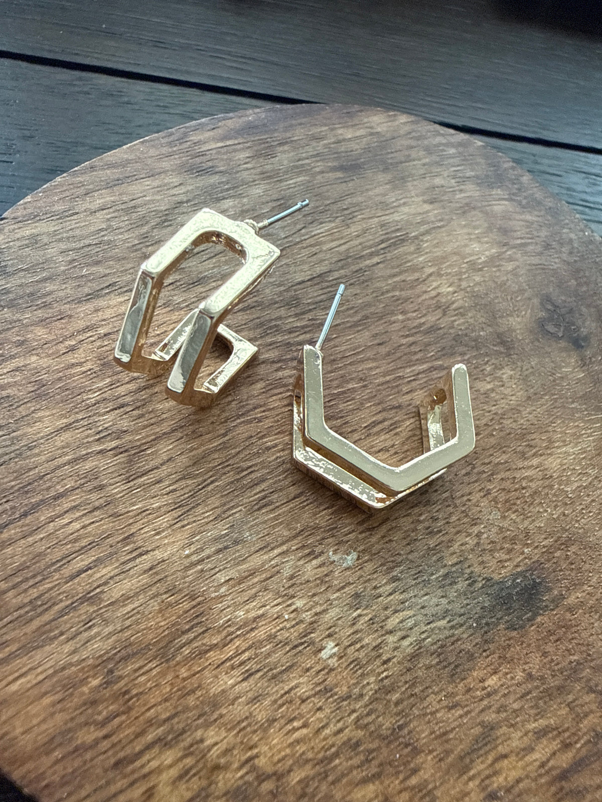 Open Geo Hoop Earrings