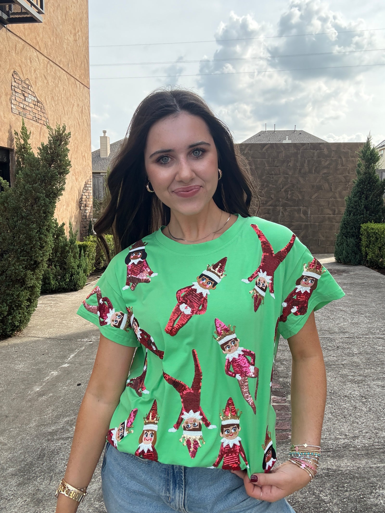 Queen of Sparkles Green Elf Tee