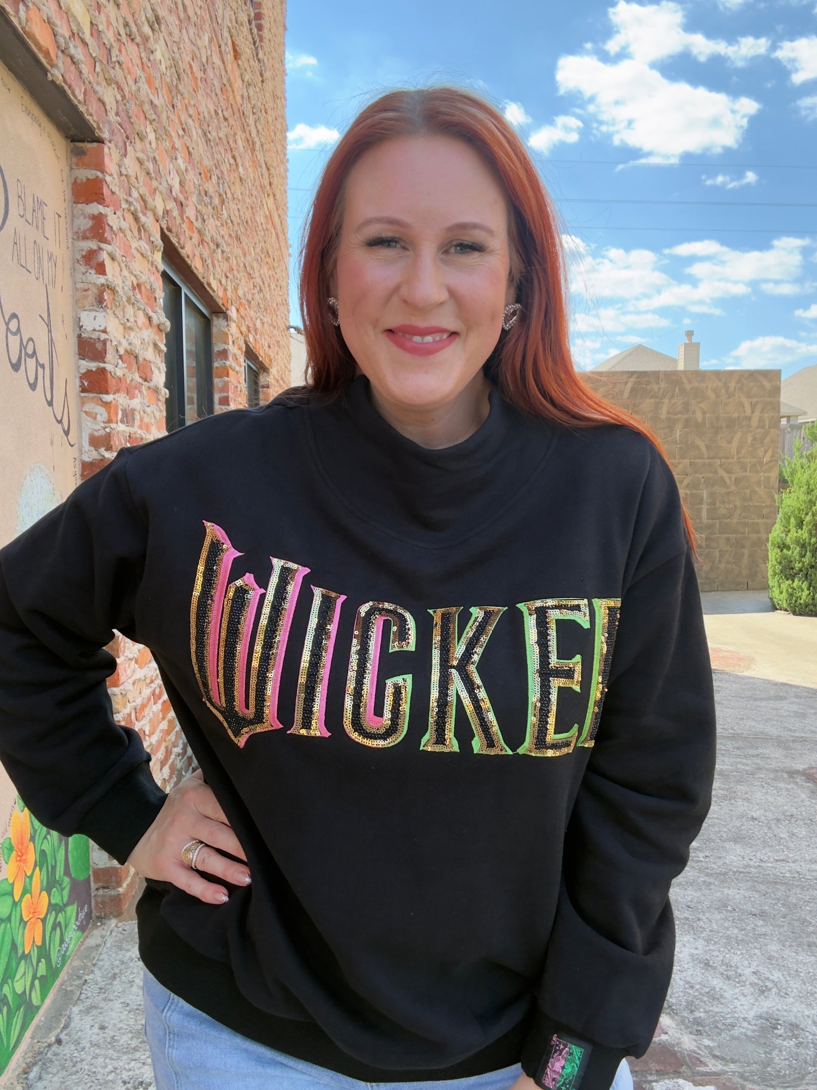 Queen of Sparkles Licensed Black 'Wicked' Logo Sweatshirt