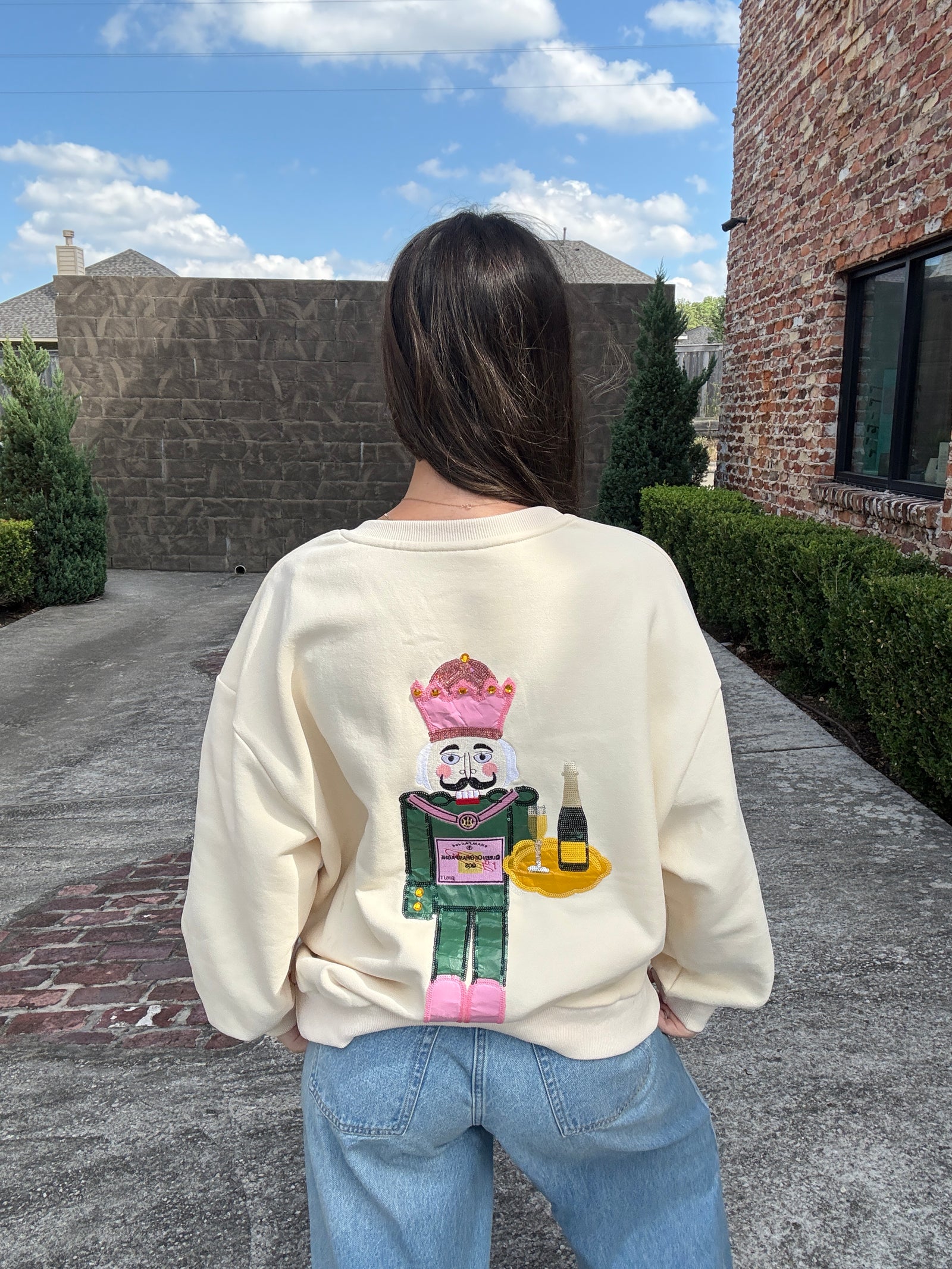 Queen of Sparkles Beige Nutcracker Server Sweatshirt