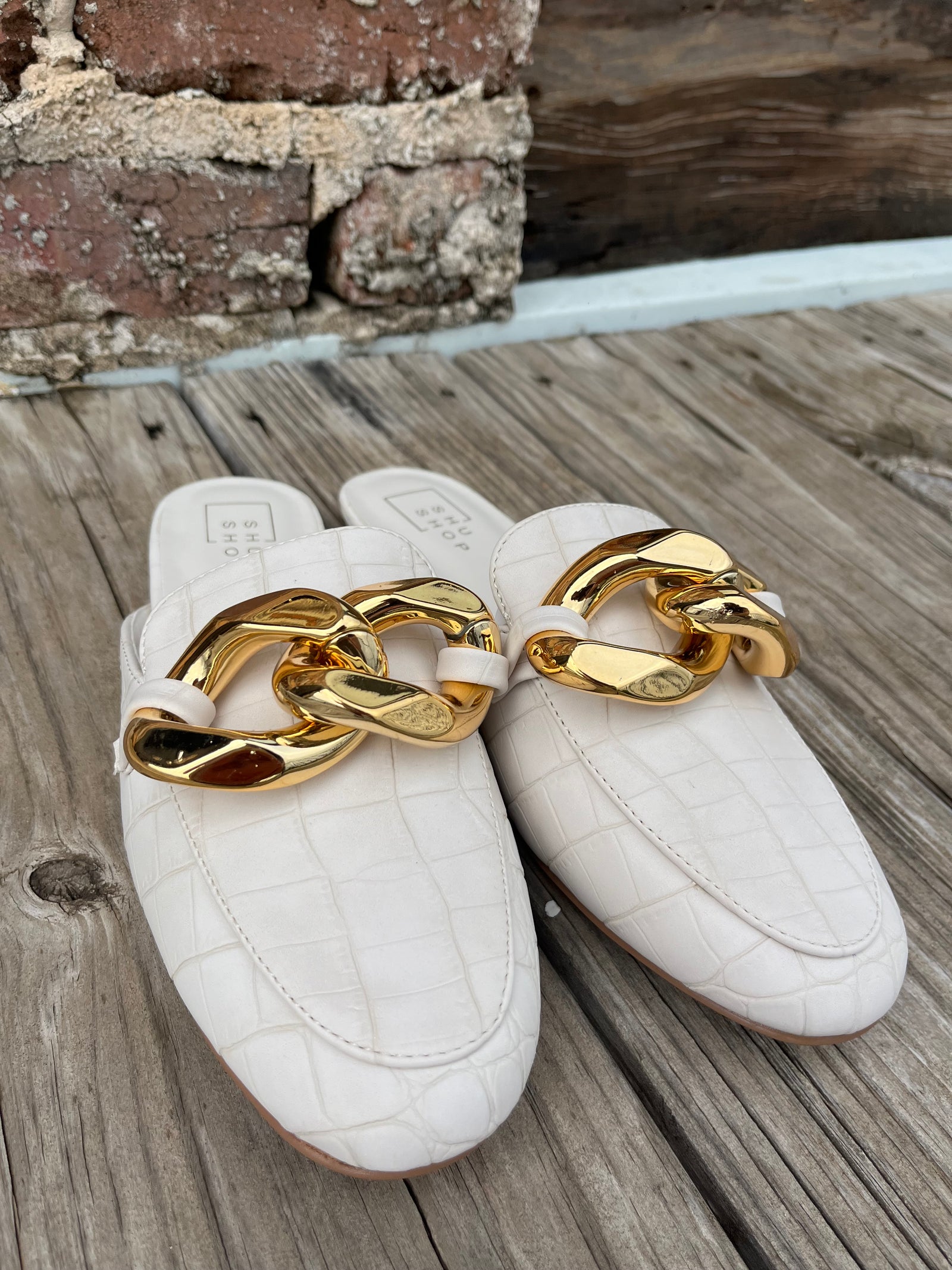 Alexis Taupe Croc Flats