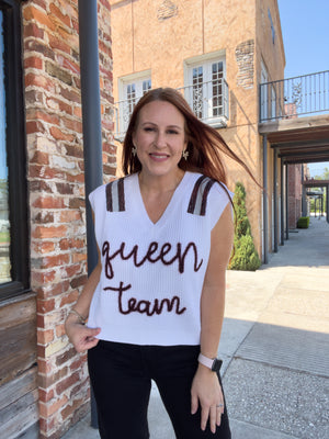 Queen of Sparkles Maroon Queen Team Sweater