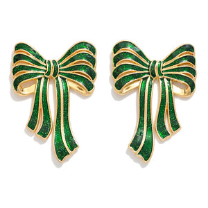 The Striped Bow Earrings