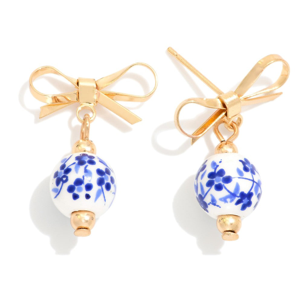 Chinoiserie Bead Bow Earring