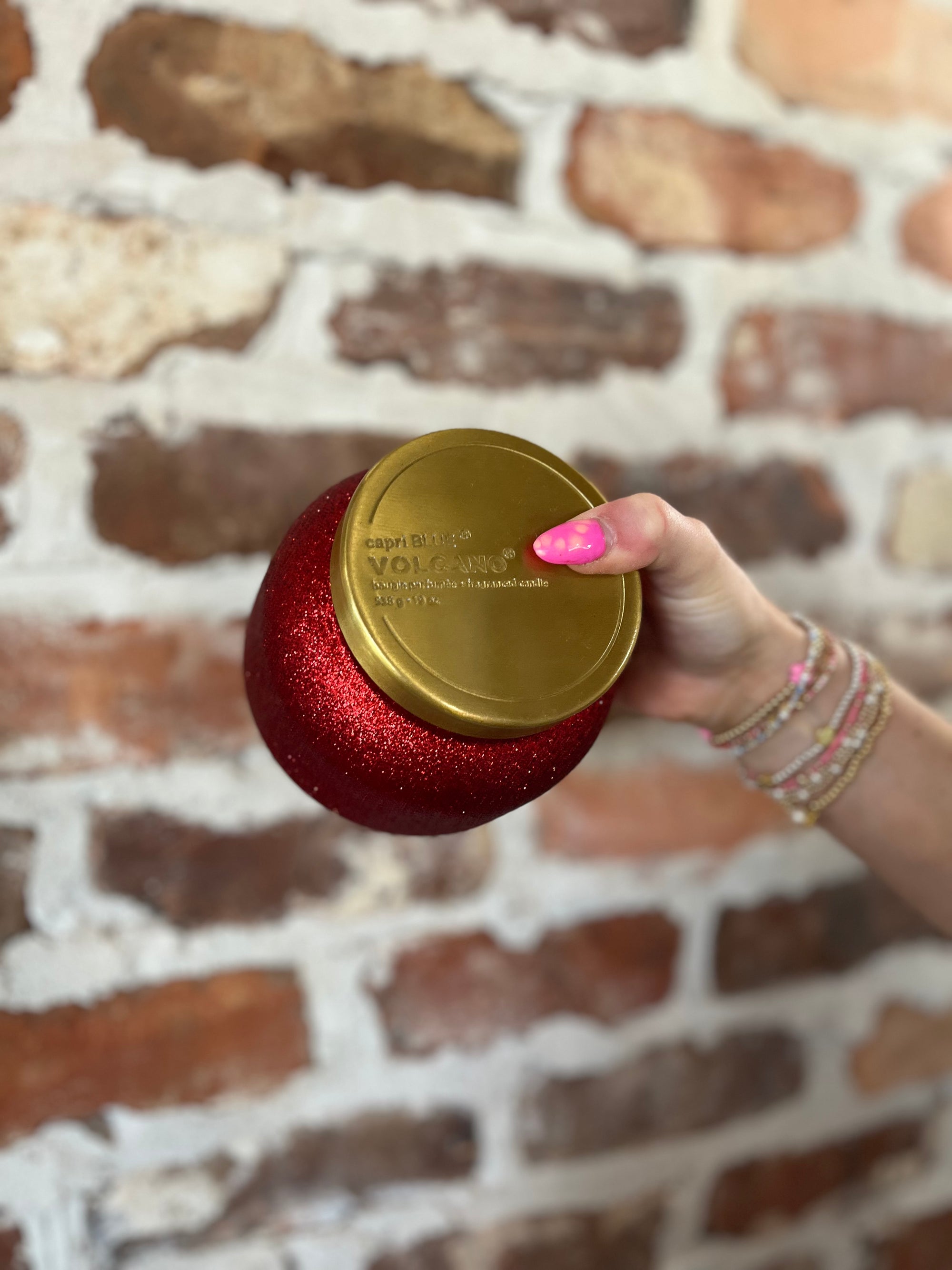 Capri Red Glitter Candle - Volcano