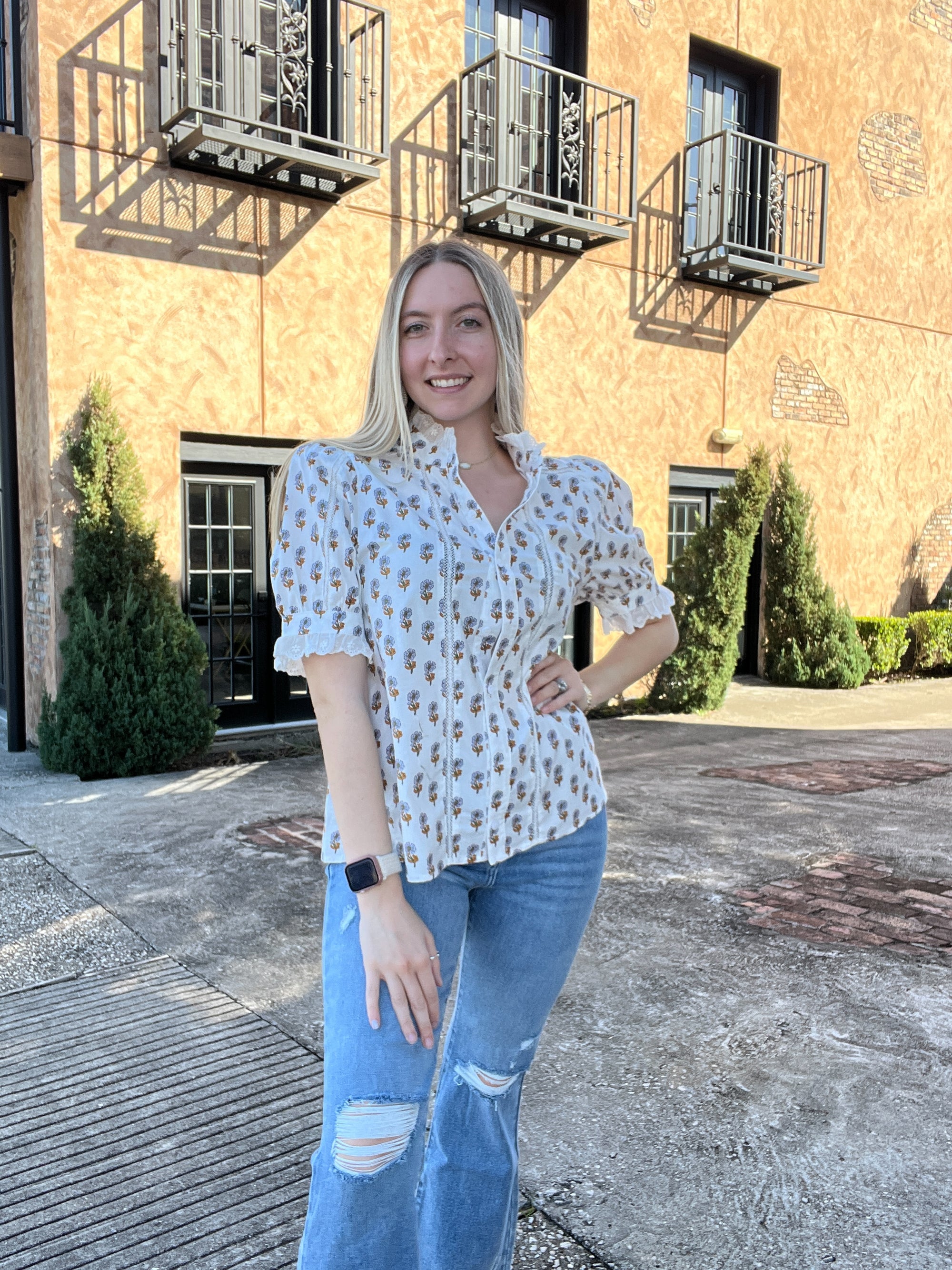 Ivory Blooms Blouse