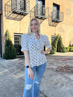 Ivory Blooms Blouse