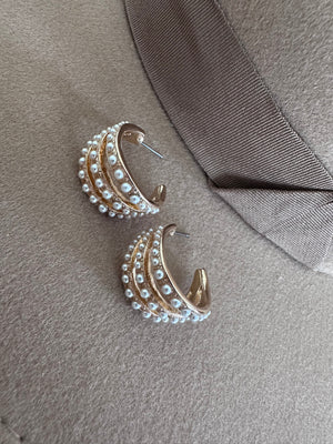 Pearly Hoop Earrings