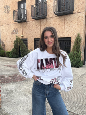 Queen of Sparkles Licensed Texas A&M Big Icons Sweatshirt