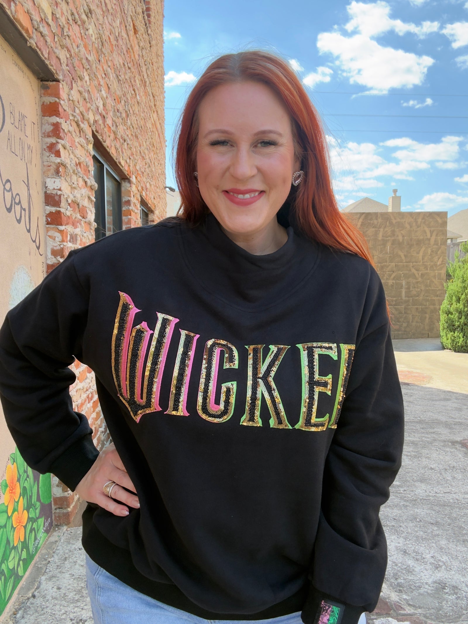 Queen of Sparkles Licensed Black 'Wicked' Logo Sweatshirt