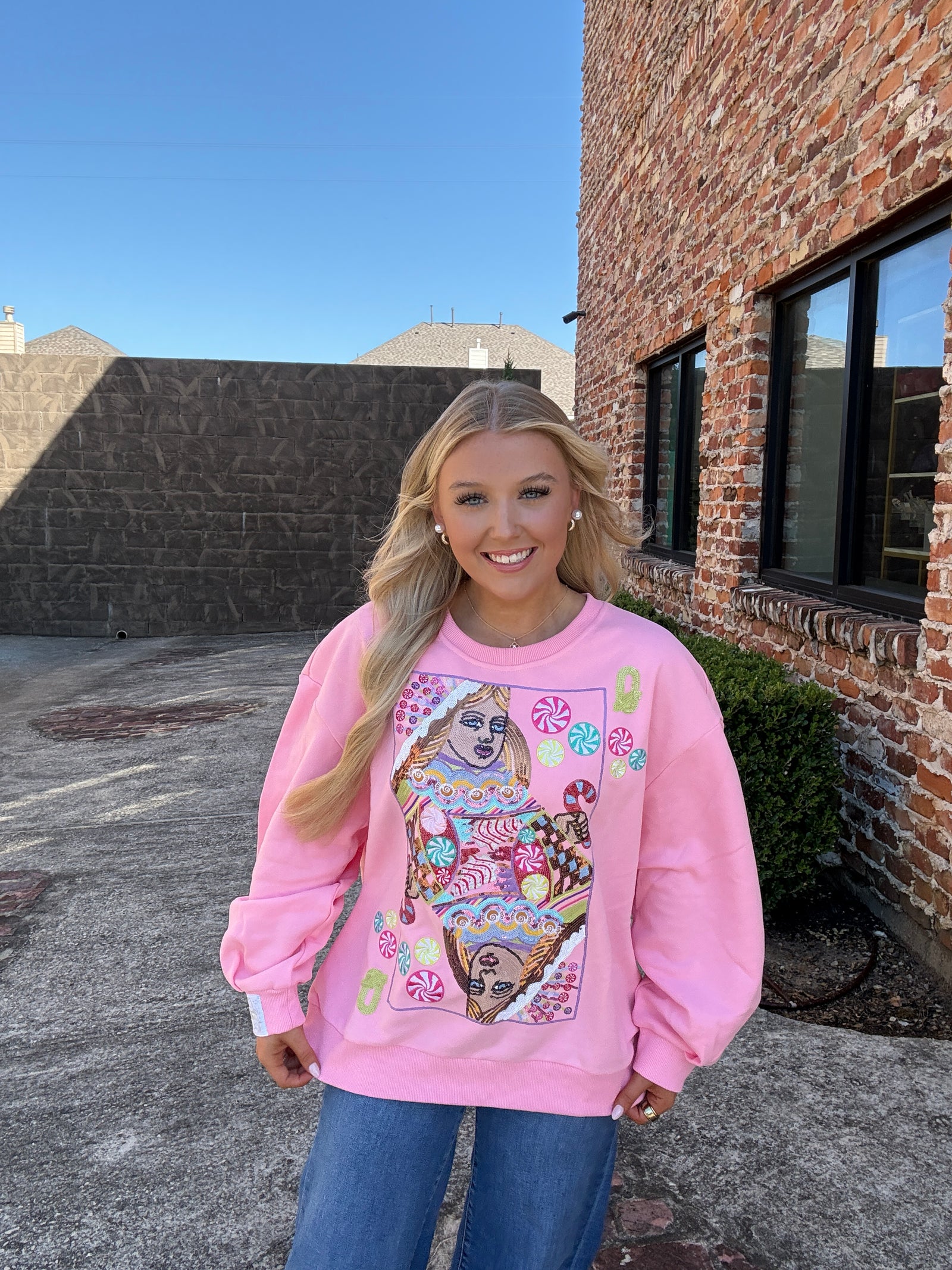 Queen of Sparkles Pink Candyland Logo Sweatshirt