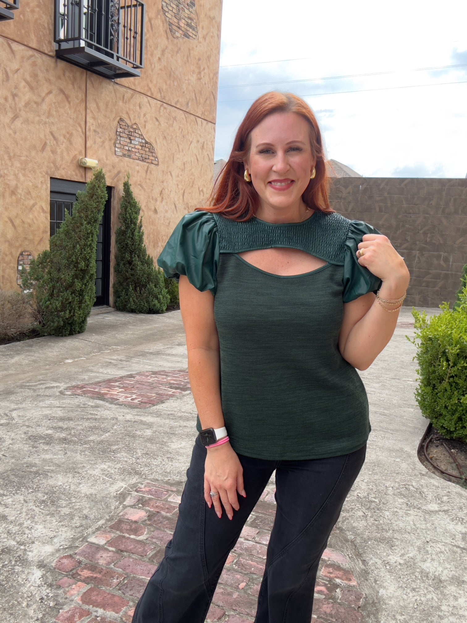 Emerald Keyhole Top