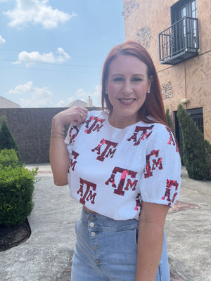 Texas A&M University Sequin Game Day Top