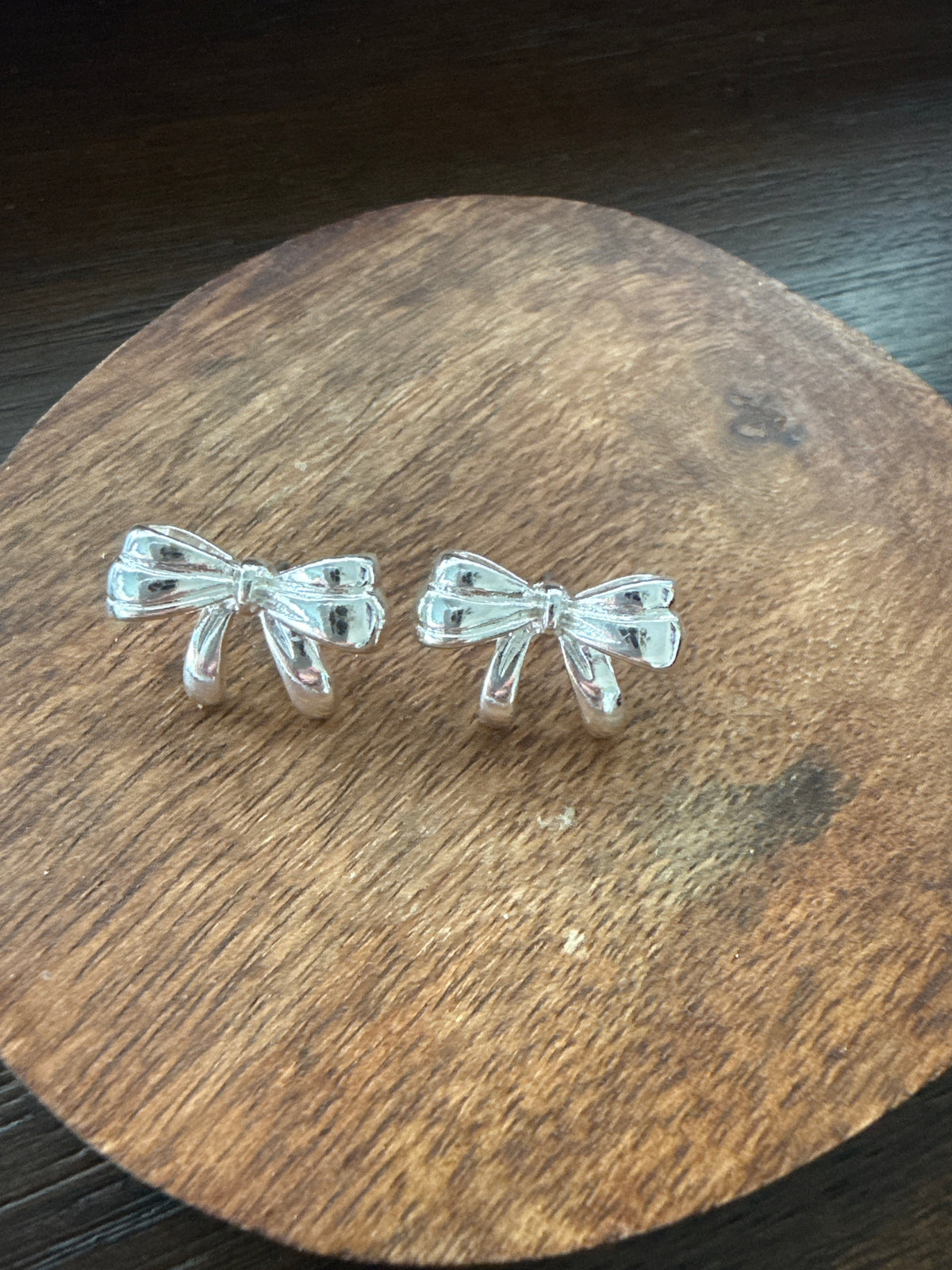 Silver Bow Earrings
