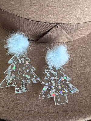 Christmas Pom Tree Earrings