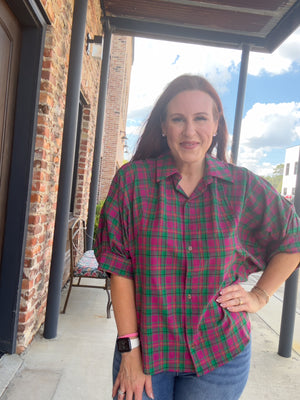 Making Memories Plaid Blouse