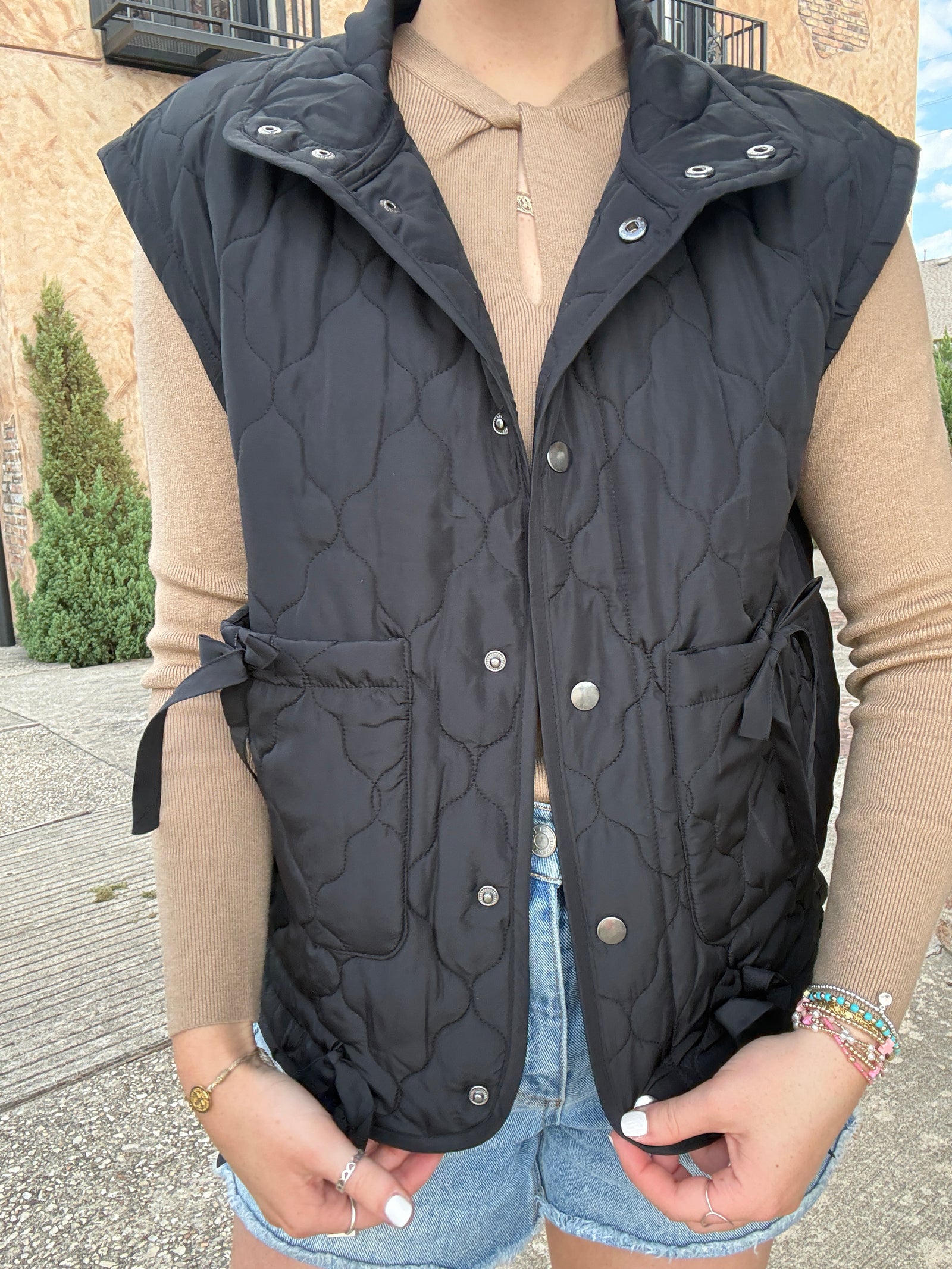 The Bow Quilted Vest