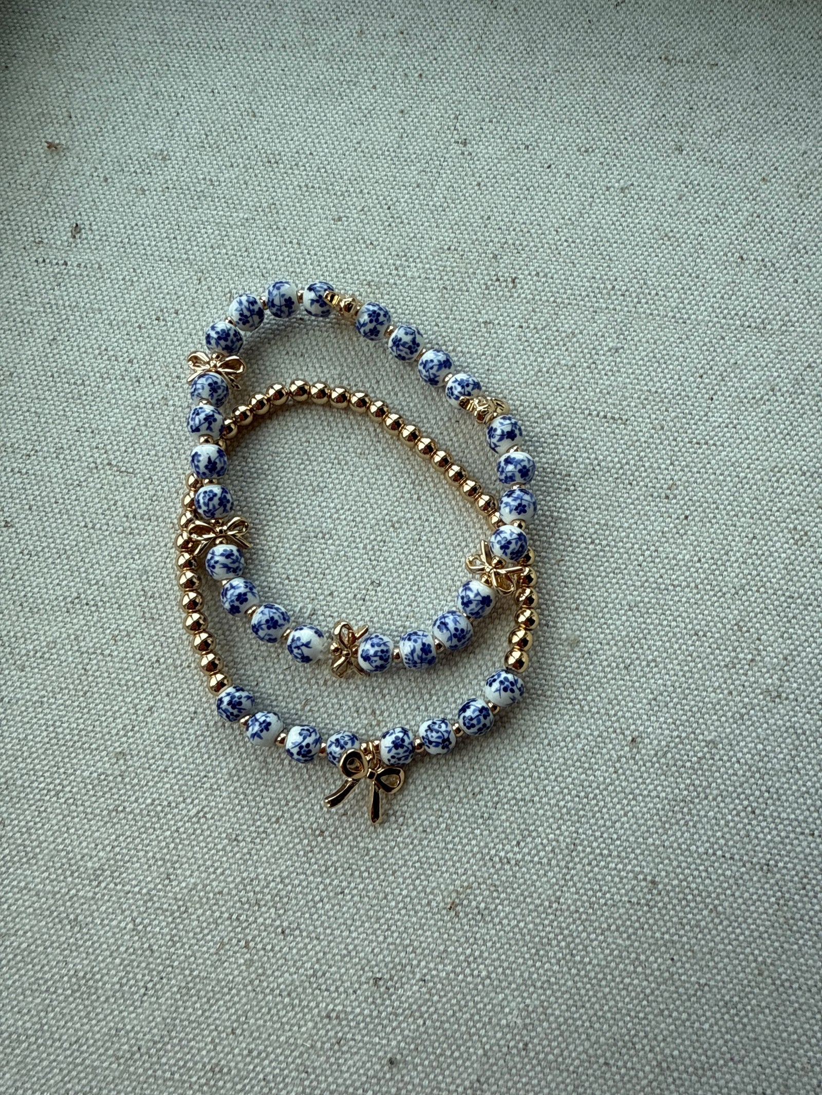 Porcelain & Bows Bracelet Stack