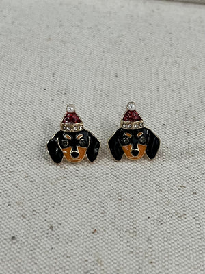 Santa Puppy Earrings