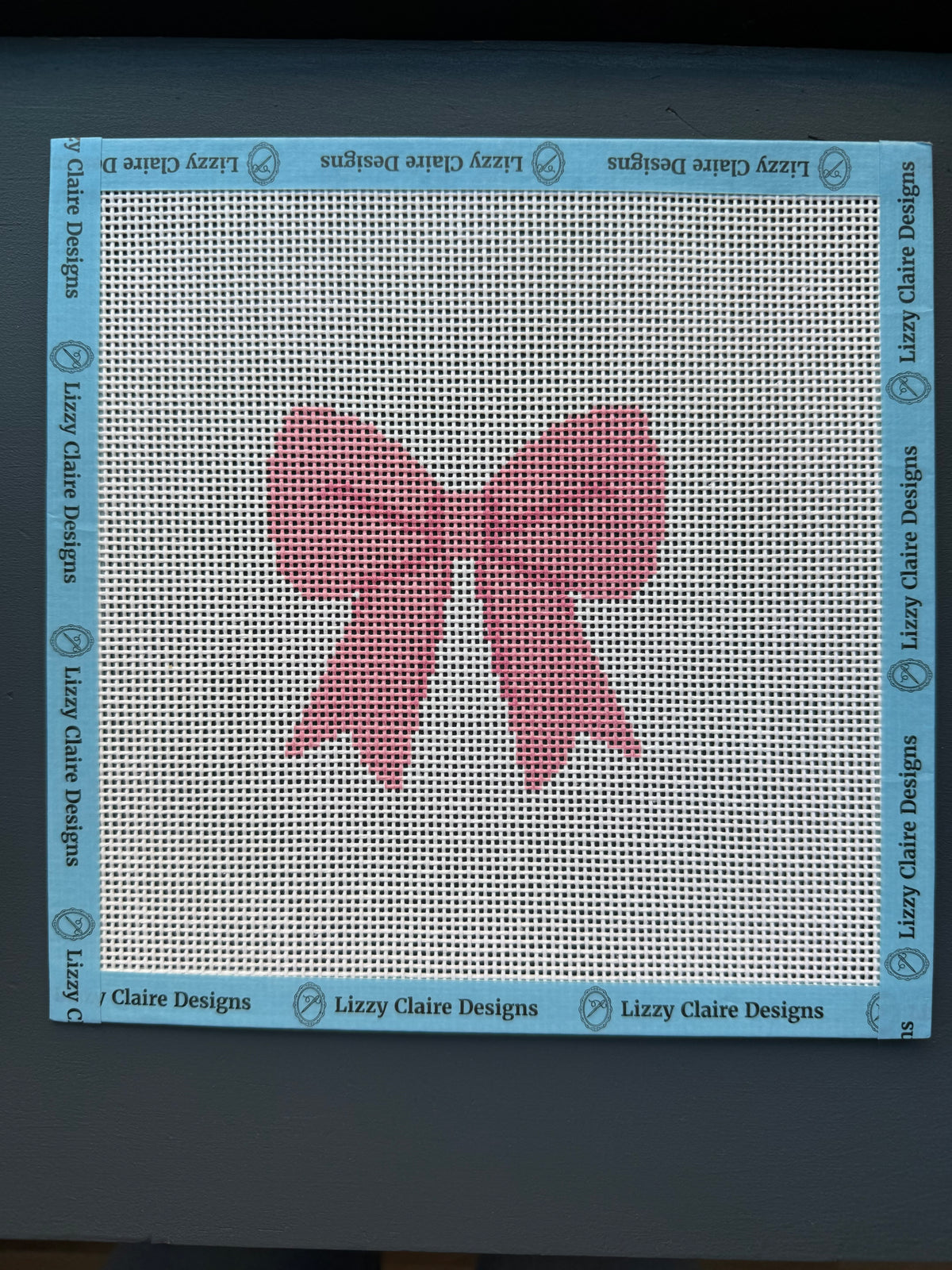 Pink Simple Bow Needlepoint Canvas