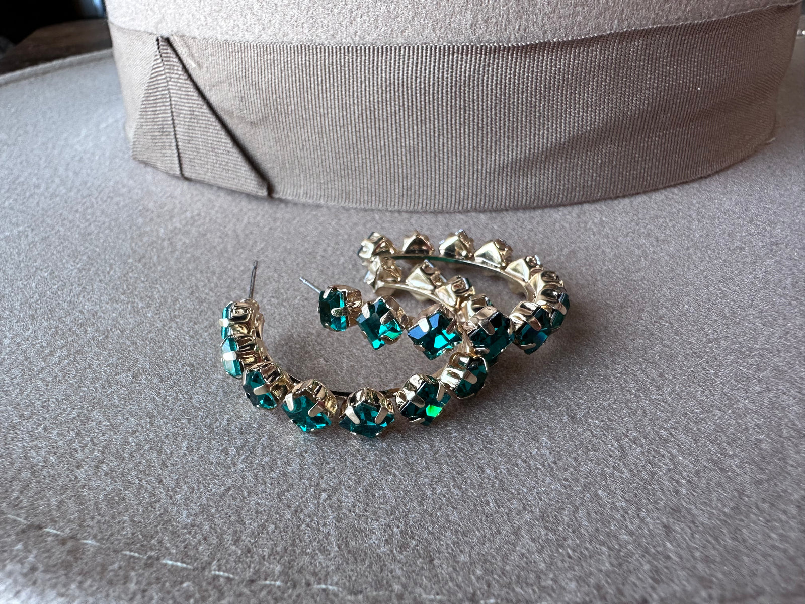 Crystal Studded Hoops