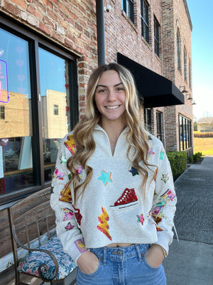 Queen of Sparkles Sneaker & Lightning Bolt Sweatshirt