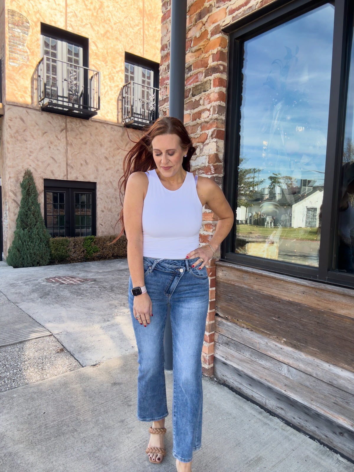 Alessia Crossover Straight Leg Jeans