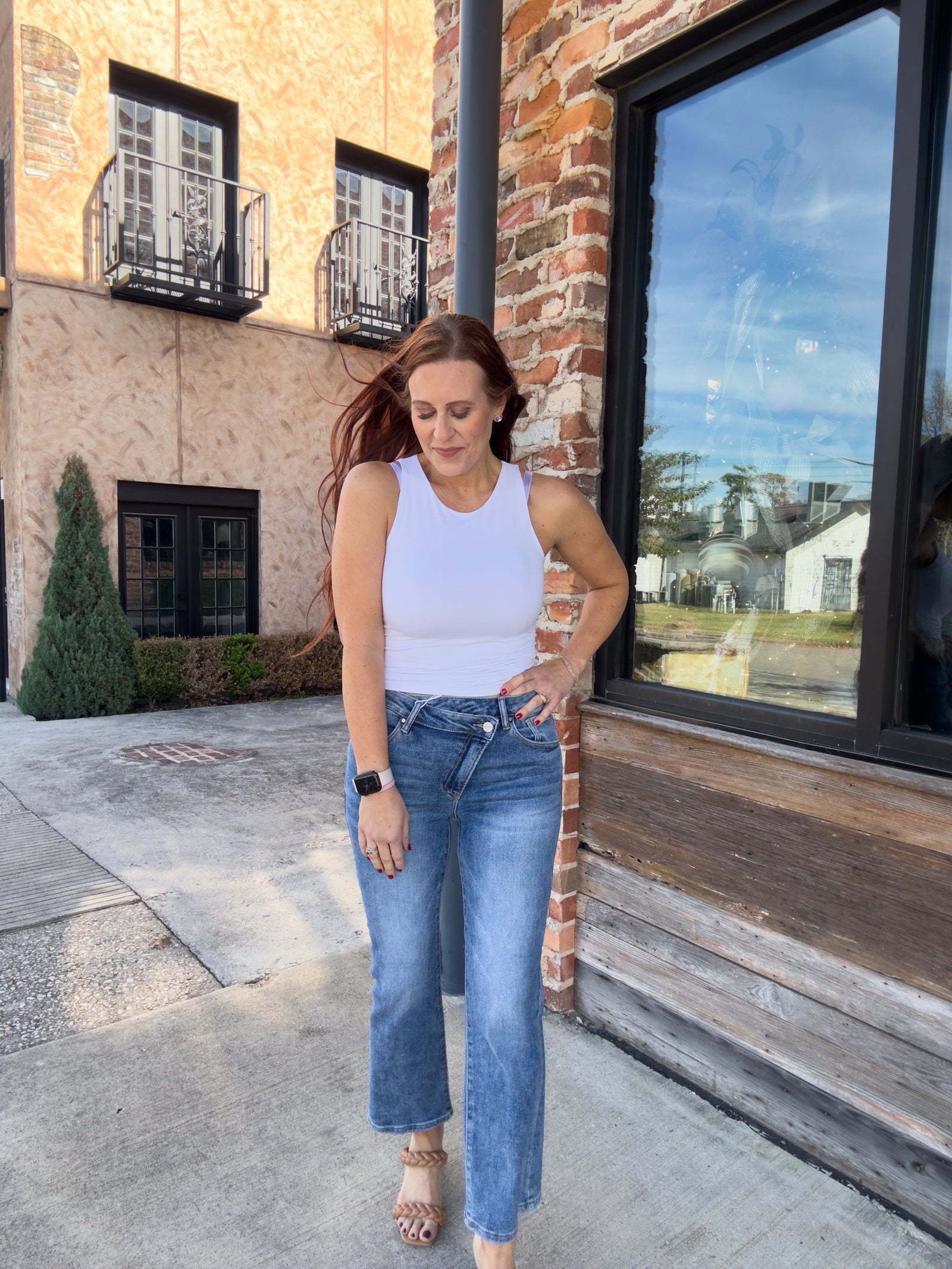 Alessia Crossover Straight Leg Jeans