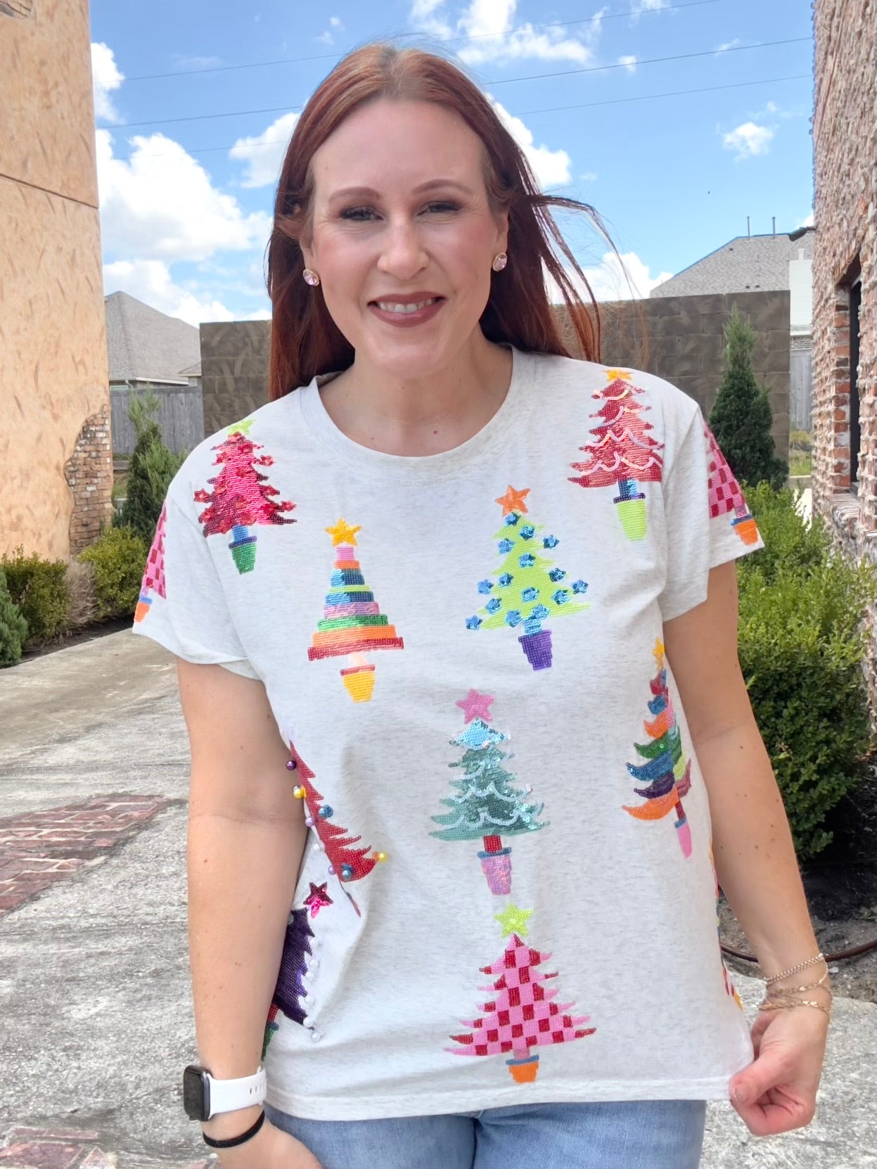 Queen of Sparkles Colorblock Trees Tee