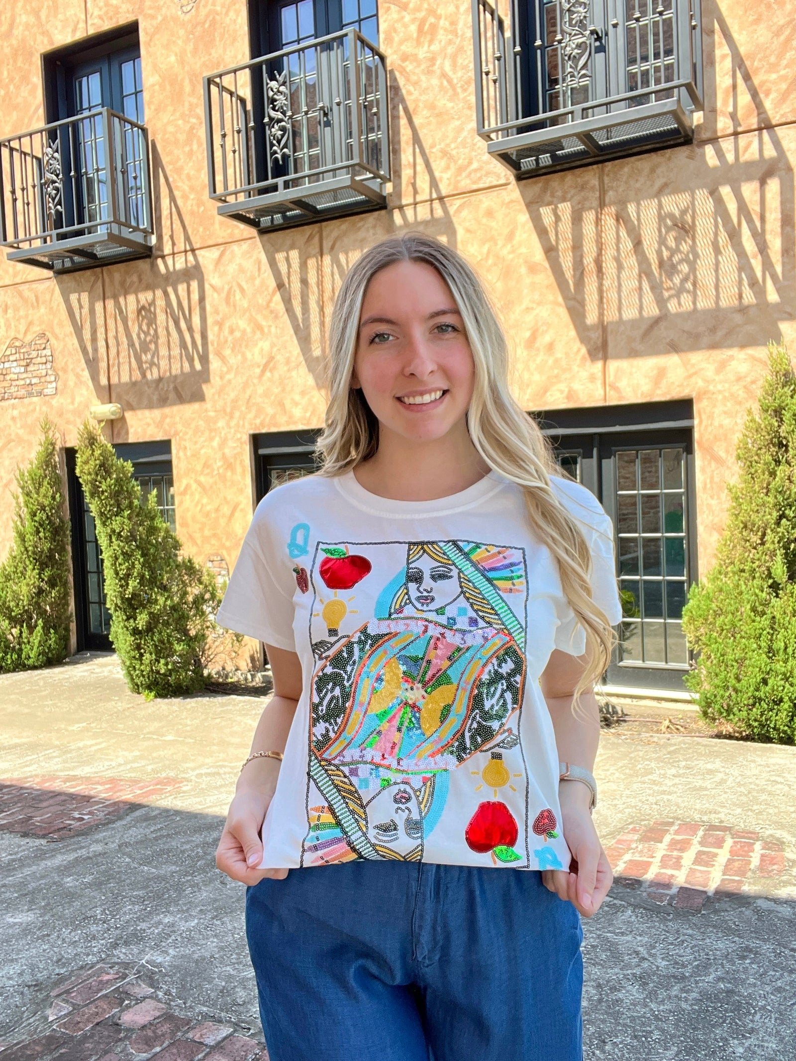 Queen of Sparkles Teacher Queen Card Tee