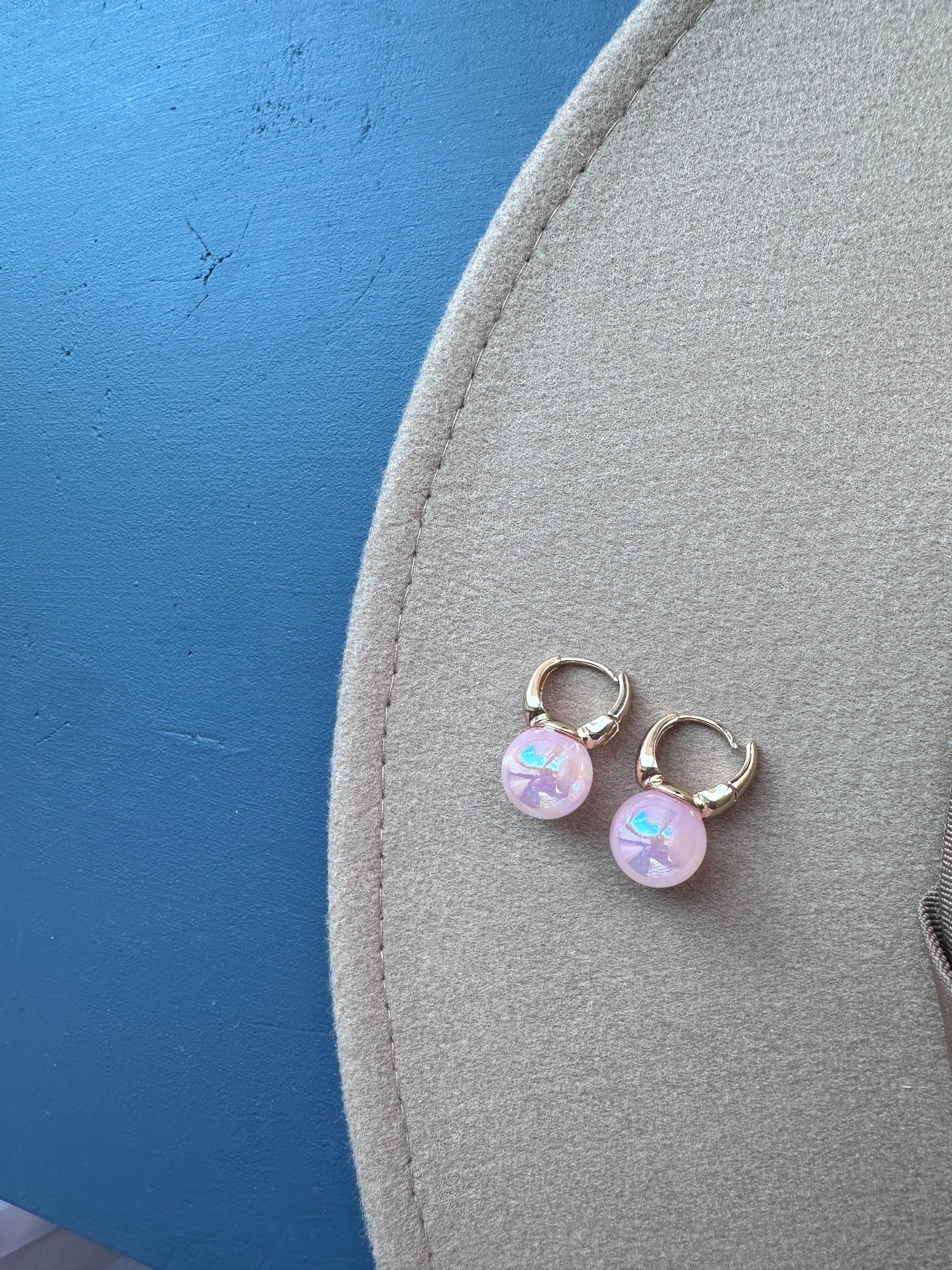 Pink Iridescent Earrings