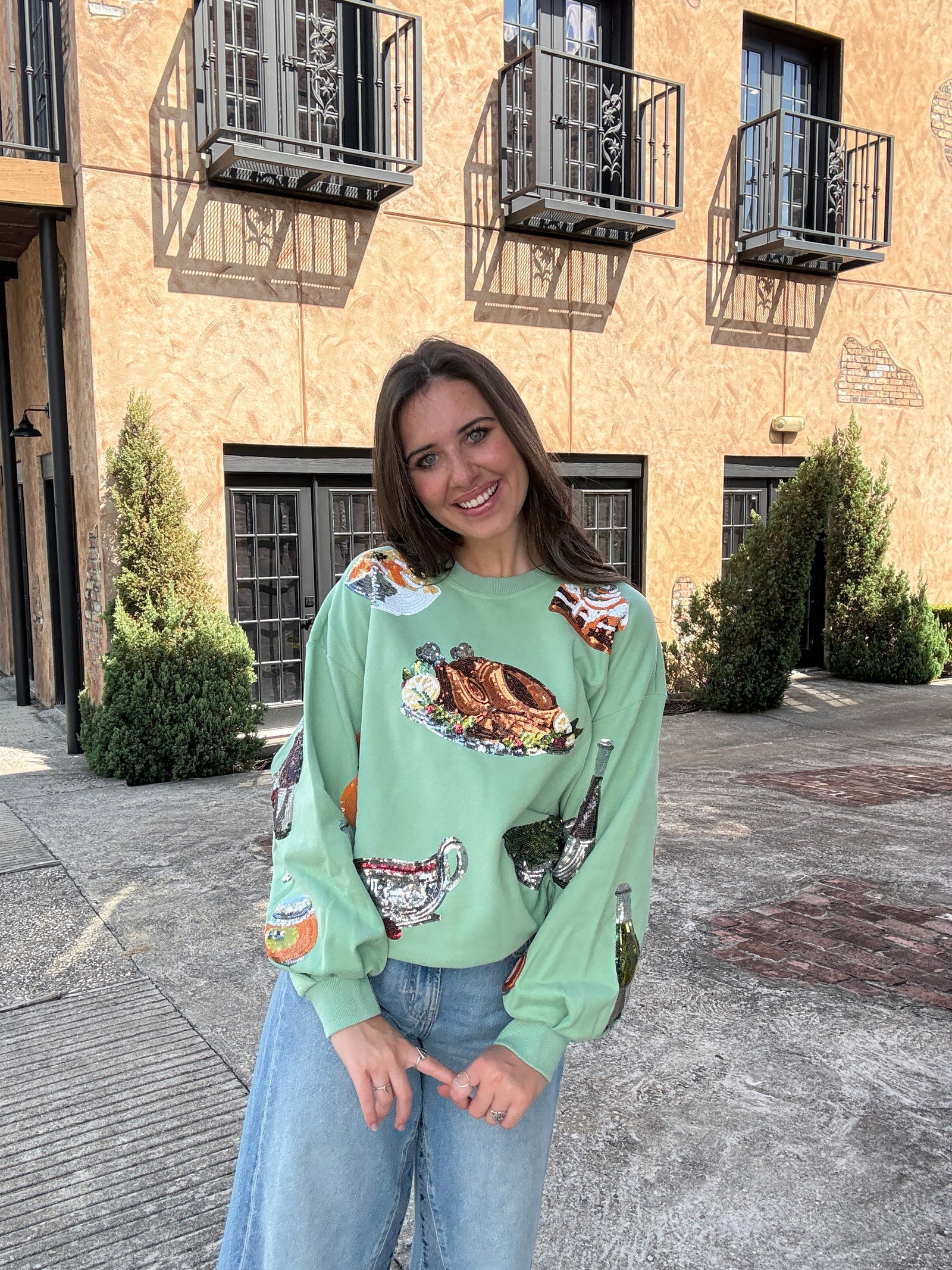 Queen of Sparkles Mint Queen of Turkey Sweatshirt