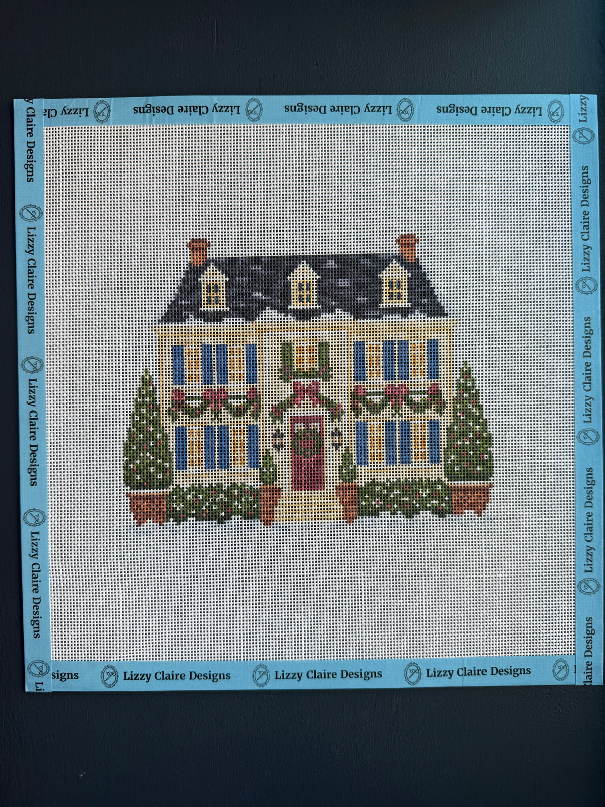 Happy Neighborhood Christmas Manor Needlepoint Canvas