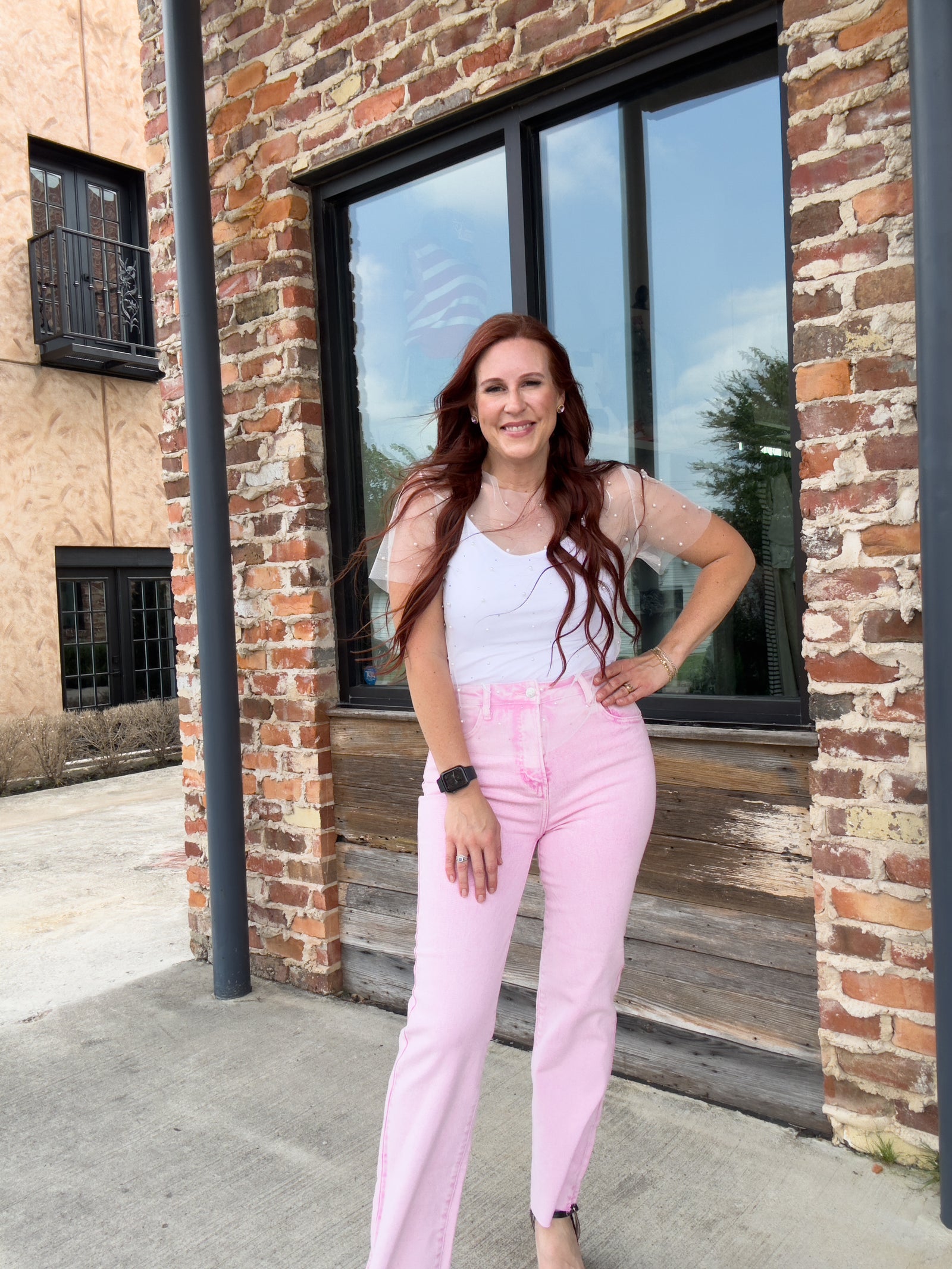 Bubblegum Acid Wash High-Rise Jean