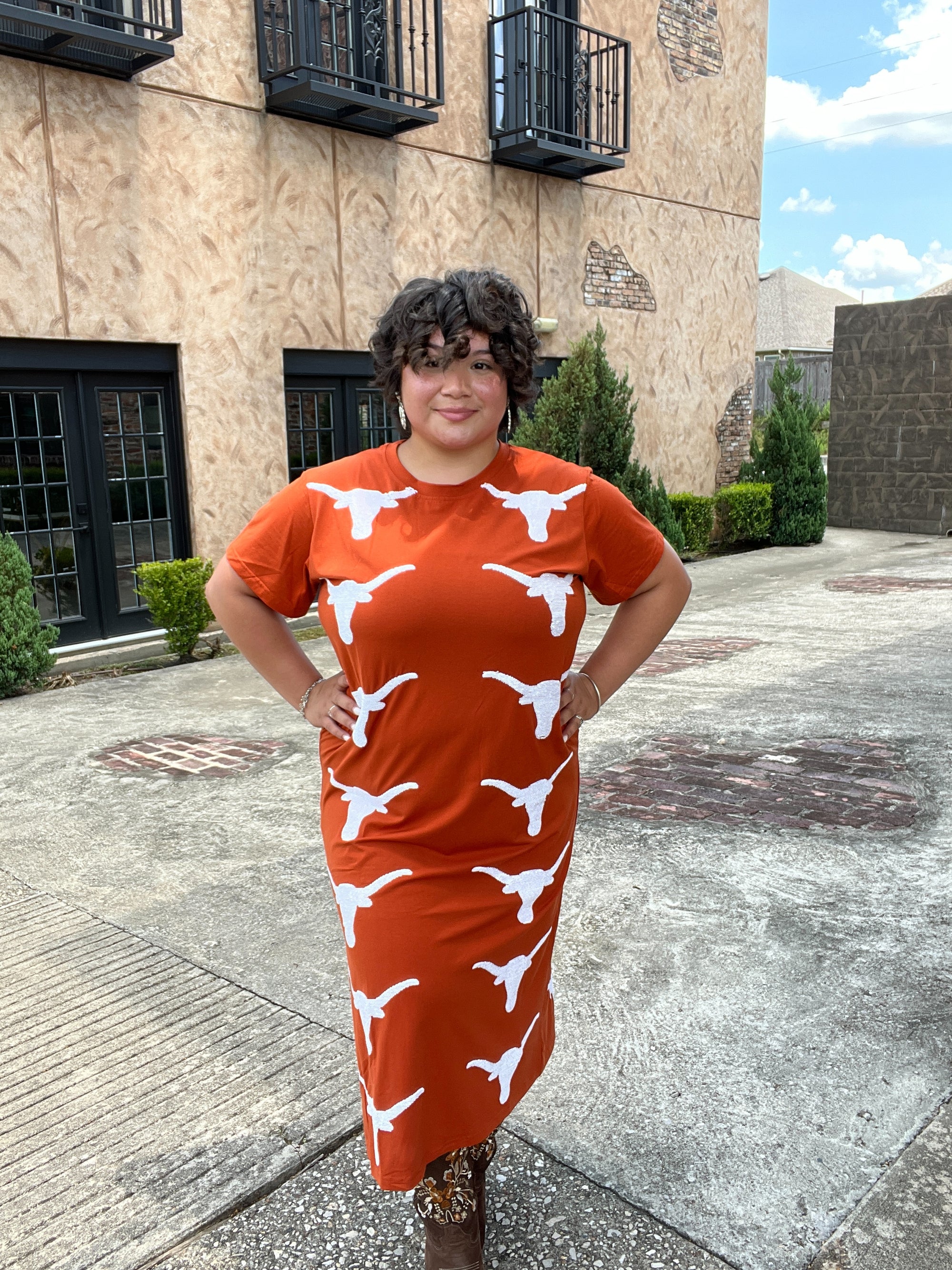Queen of Sparkles Licensed Texas Mascot Midi Tee Dress