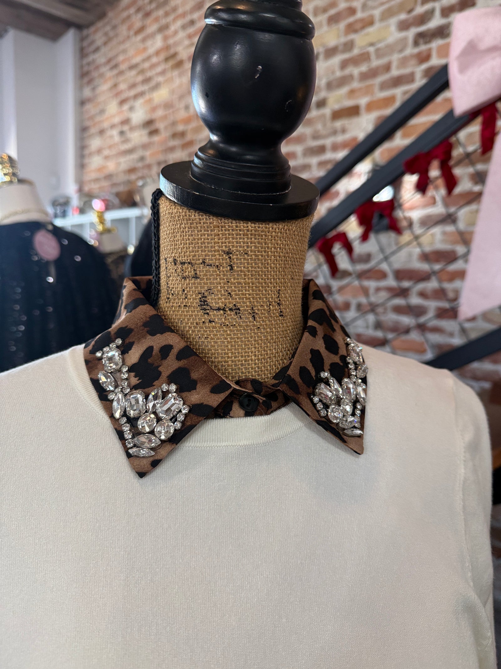 The Corporate Collar - Leopard & Rhinestones