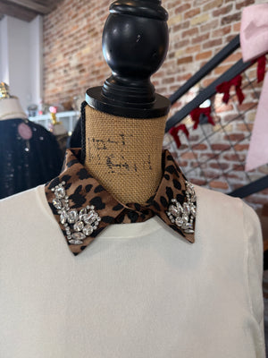 The Corporate Collar - Leopard & Rhinestones