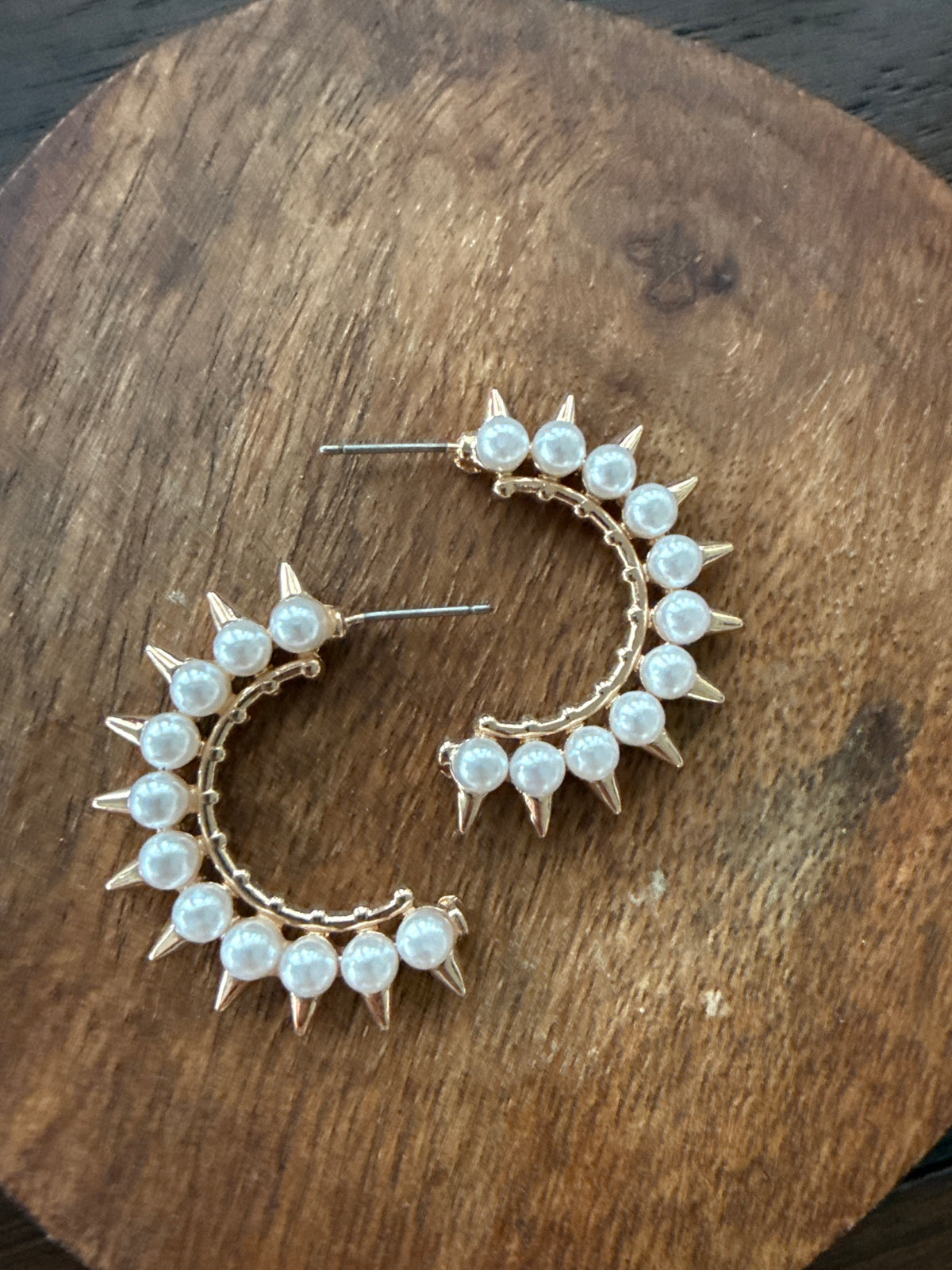 Pearl & Spike Earrings
