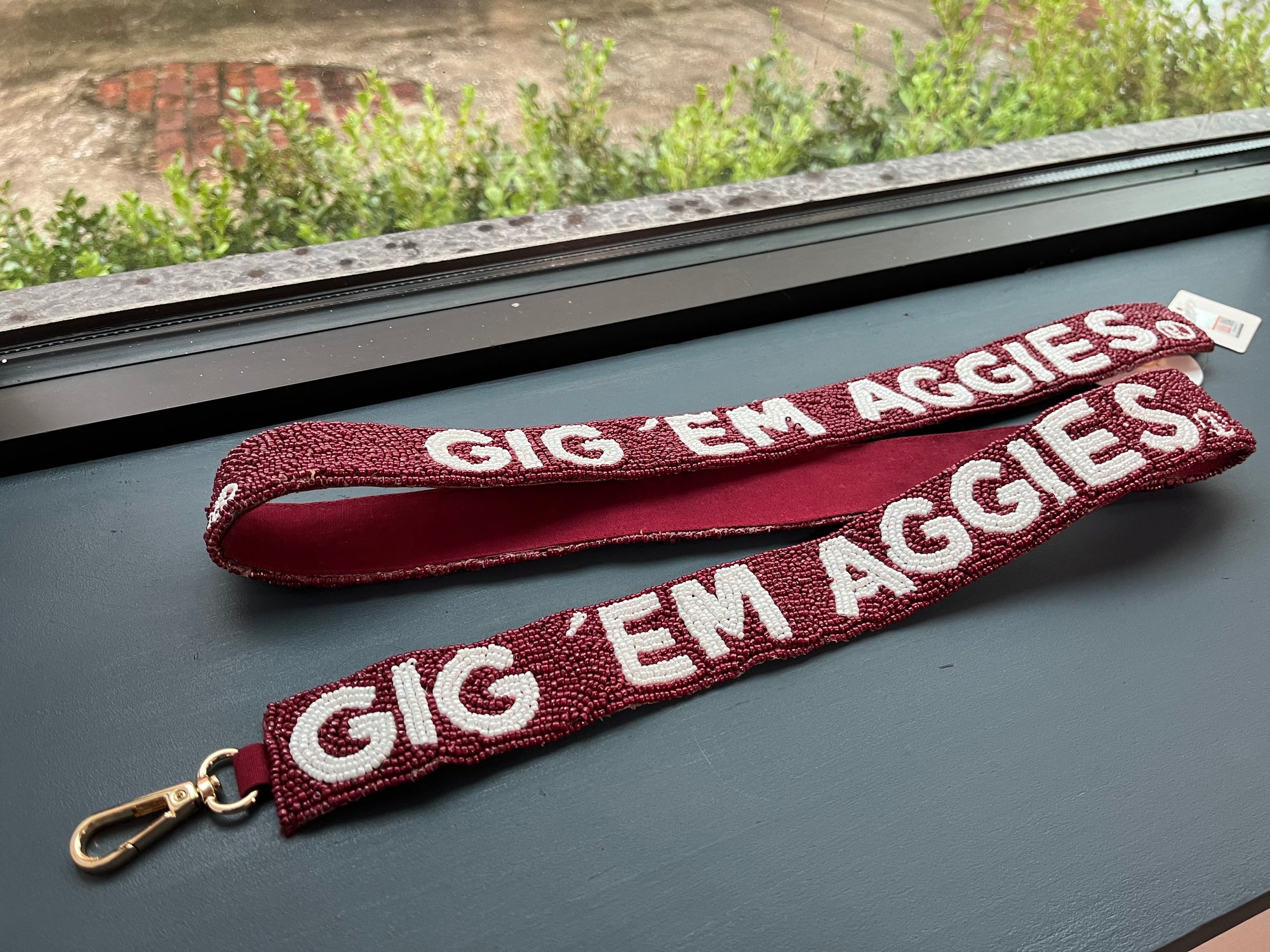 Gig'em Beaded Purse Strap