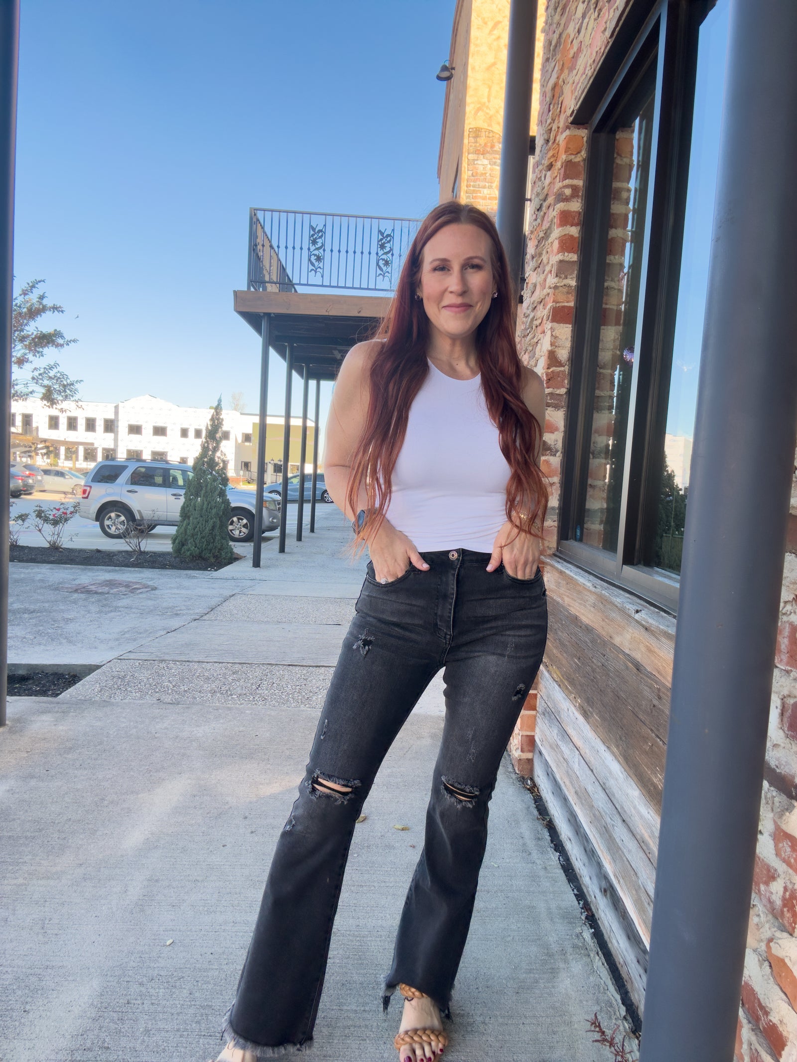 Kari Distressed Flare