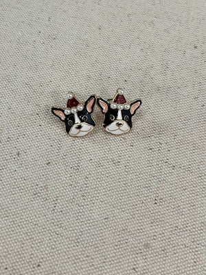 Santa Puppy Earrings