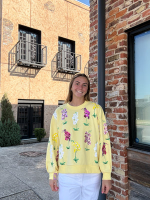 Queen of Sparkles Yellow Multi Iris Sweatshirt