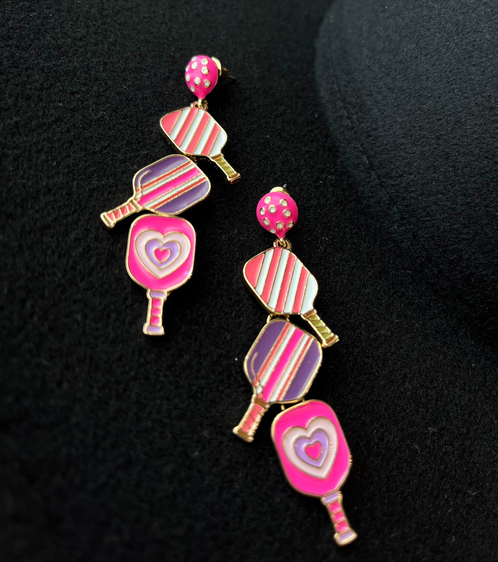 Pink Pickleball Earrings