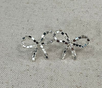 Etched Bow Earrings