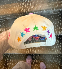 Back of the hat with multi colored stars