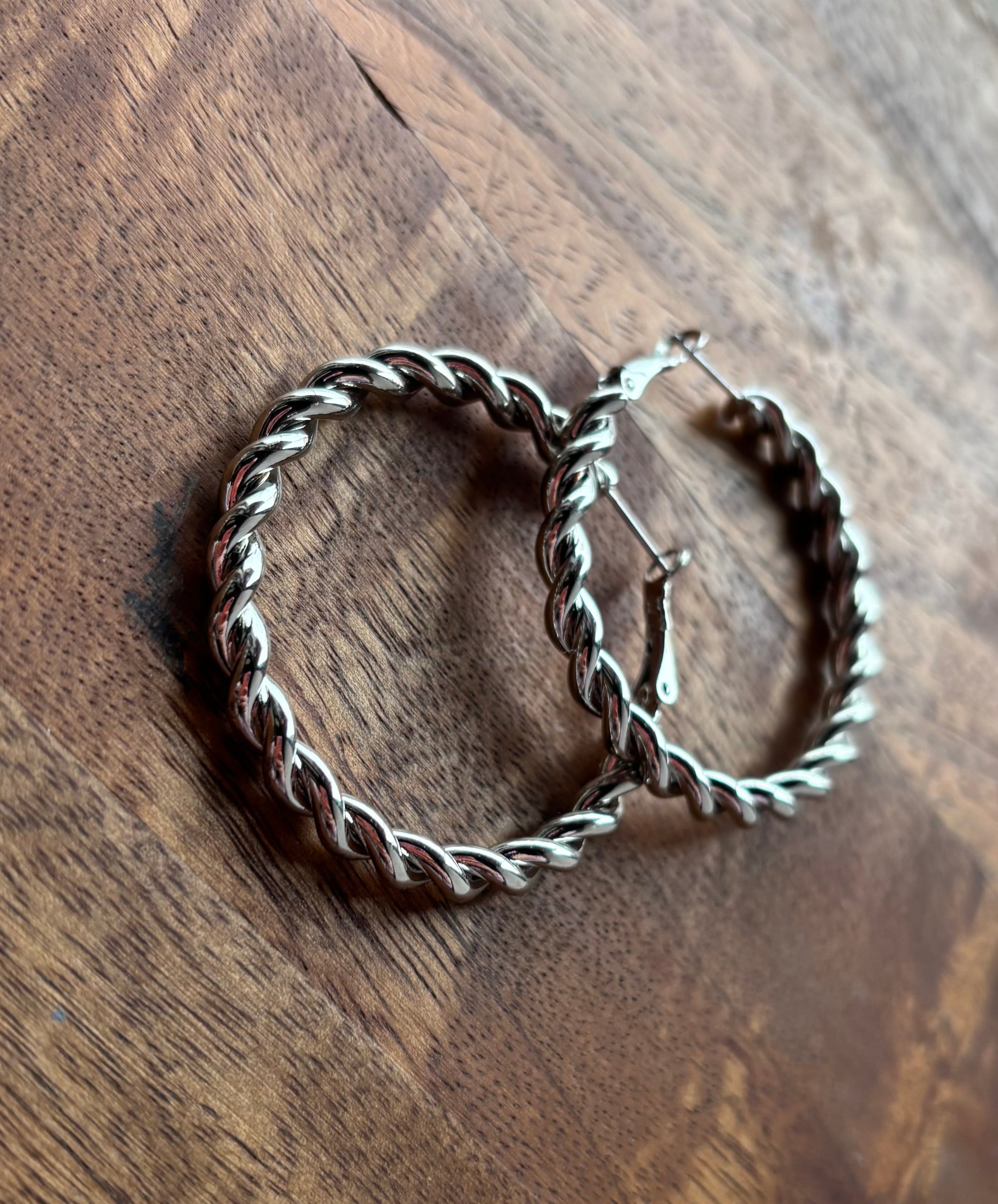 Outlaw Silver Braided hoops