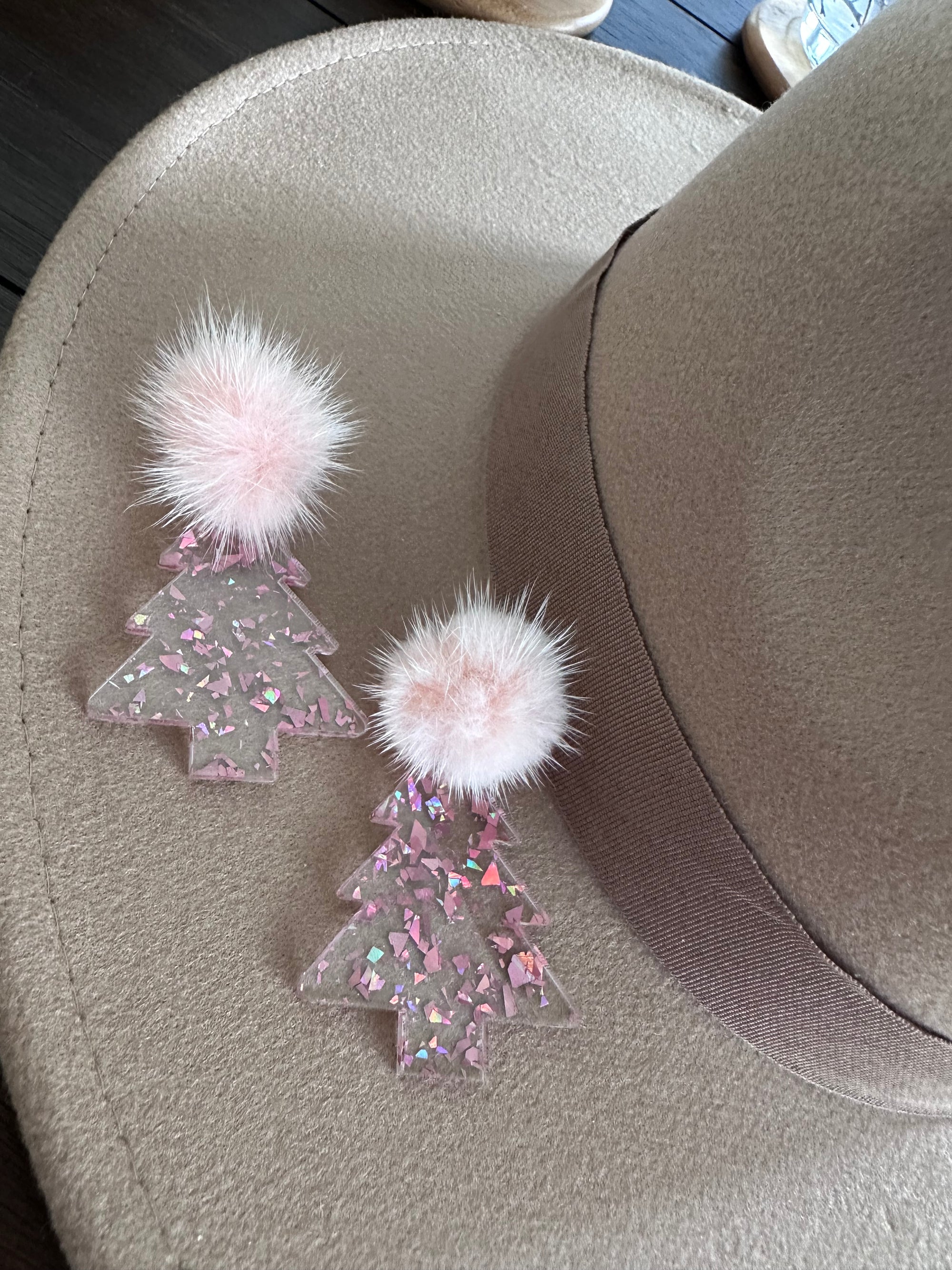 Christmas Pom Tree Earrings